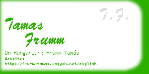 tamas frumm business card